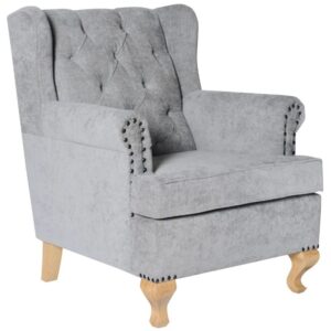 Sillón Tachas Gris Claro