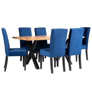 Juego comedor Bariloche + 6 Sillas Azul