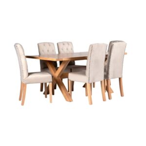 Juego Comedor Patagonia + 6 Sillas Capitone